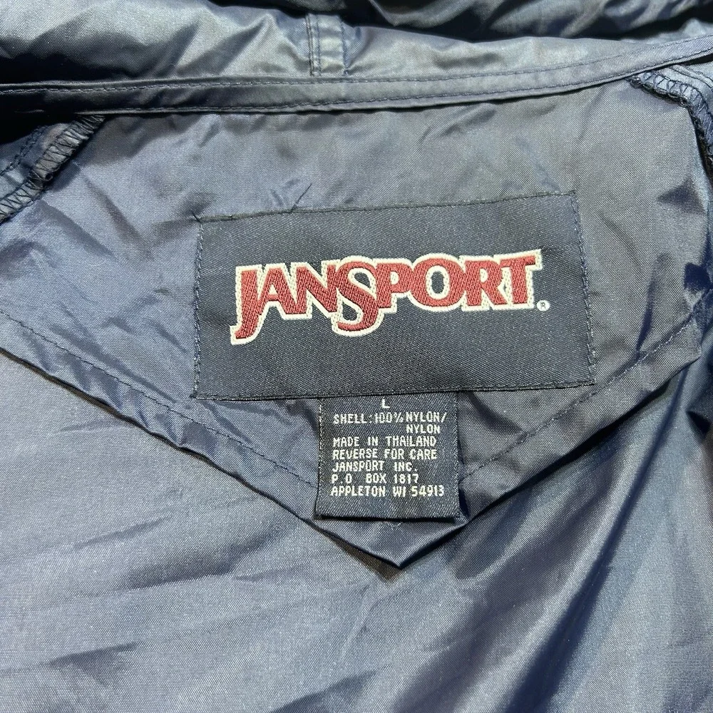 Vintage 90s JanSport Penn State Windbreaker Jacket Size Large Navy Spell Out PSU